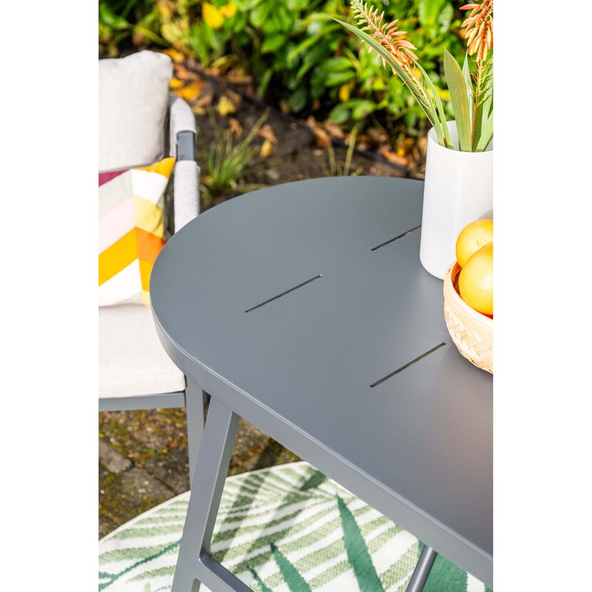 Balkonmöbelset 'Terni' Aluminium sand/grau 3-teilig
