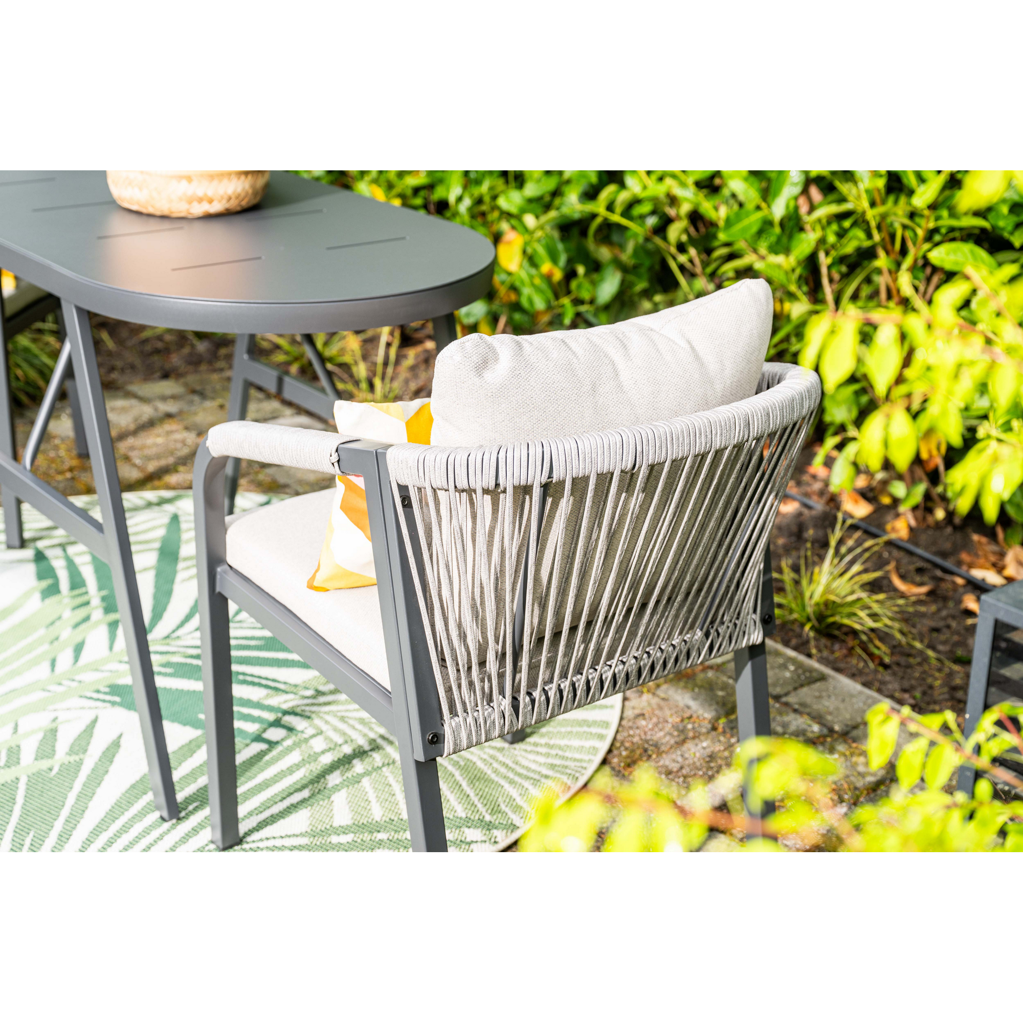 Balkonmöbelset 'Terni' Aluminium sand/grau 3-teilig