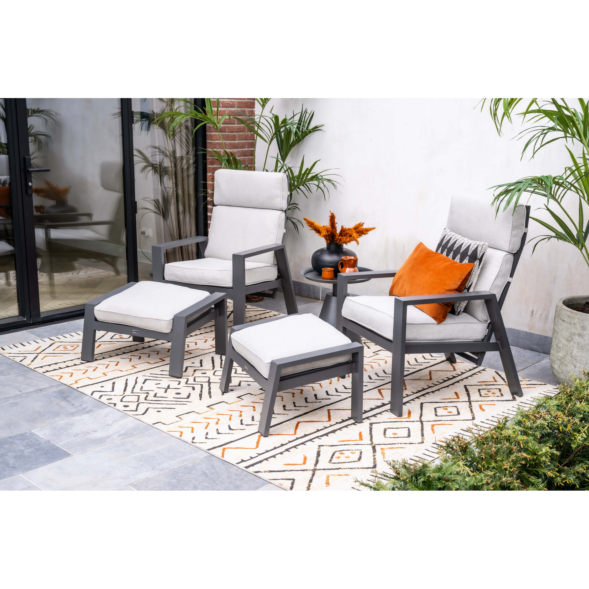 Gartenstuhlset 'Max' Aluminium anthrazit 2-teilig