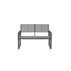 Gartenbank 'Detroit' 2-Sitzer Aluminium anthrazit/grau 122 x 85 x 64 cm