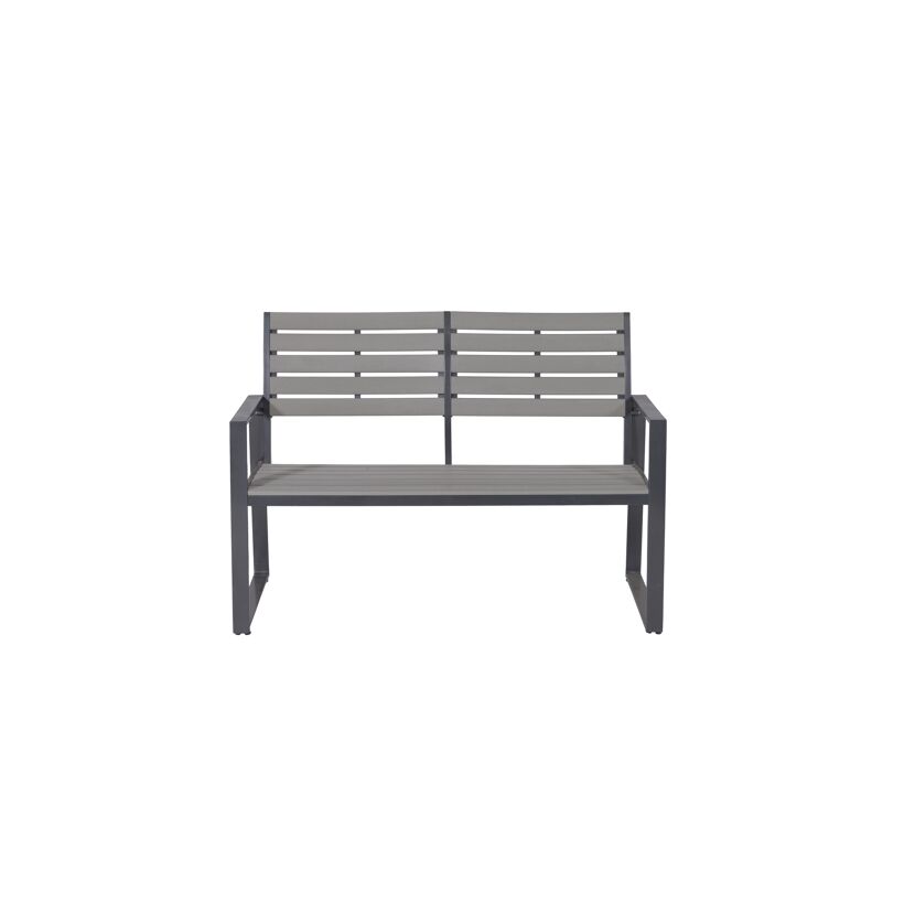 Gartenbank 'Detroit' 2-Sitzer Aluminium anthrazit/grau 122 x 85 x 64 cm