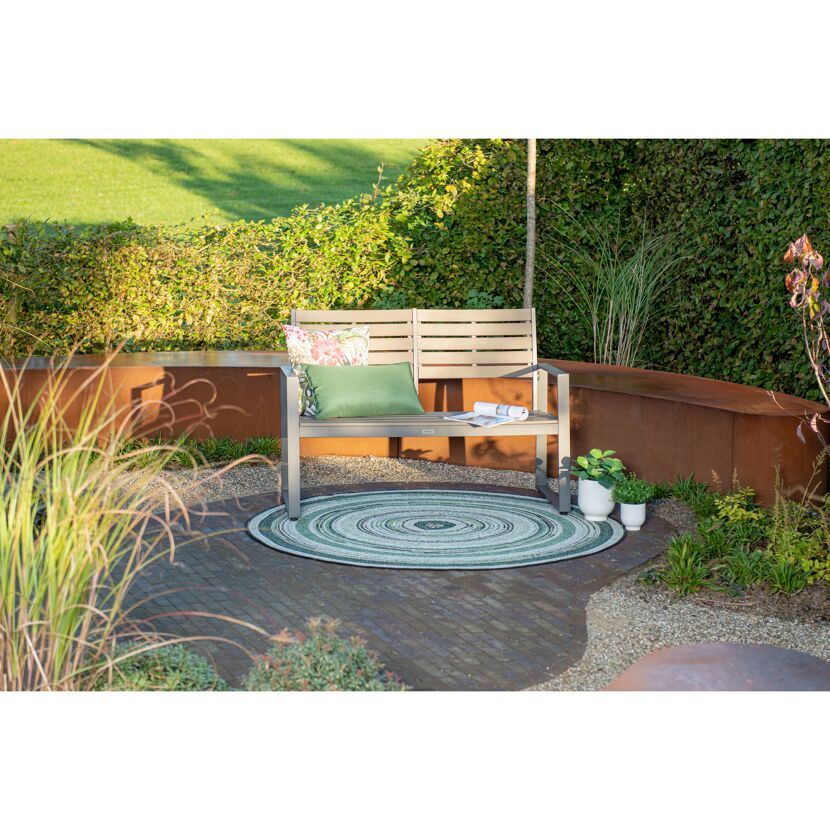 Gartenbank 'Detroit' 2-Sitzer Aluminium anthrazit/grau 122 x 85 x 64 cm