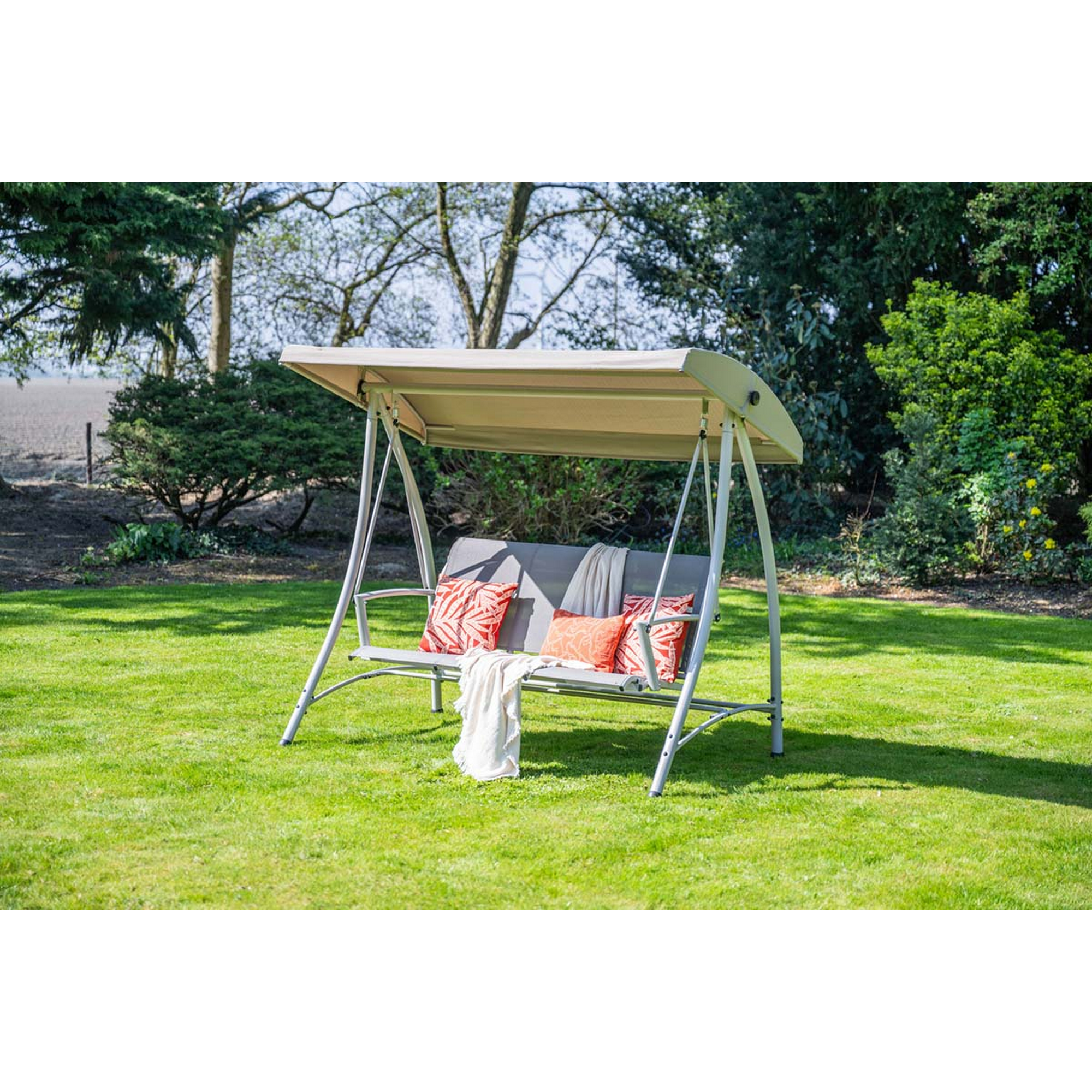 Hollywoodschaukel 'Rubens' 3-Sitzer taupe 205 x 175 x 122 cm