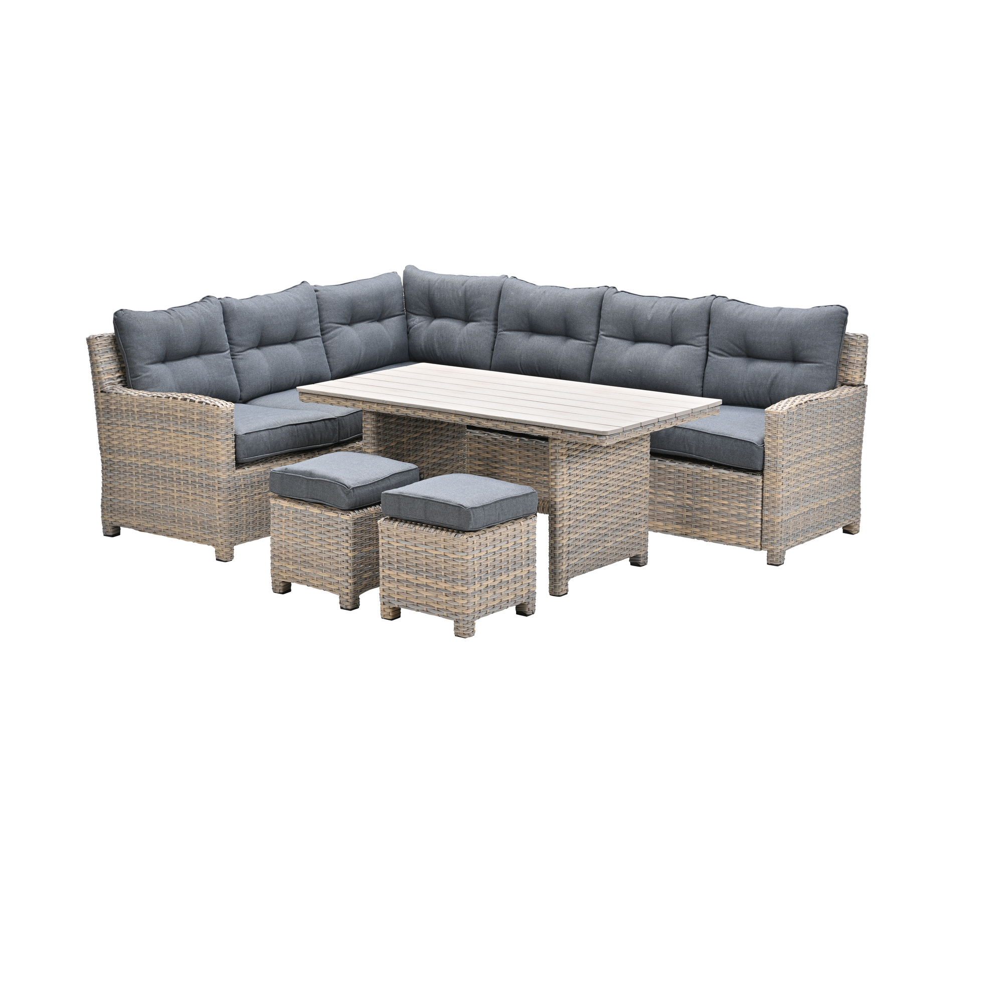 Loungemöbelset 'Seagull' Aluminium schwarz/grau 5-teilig