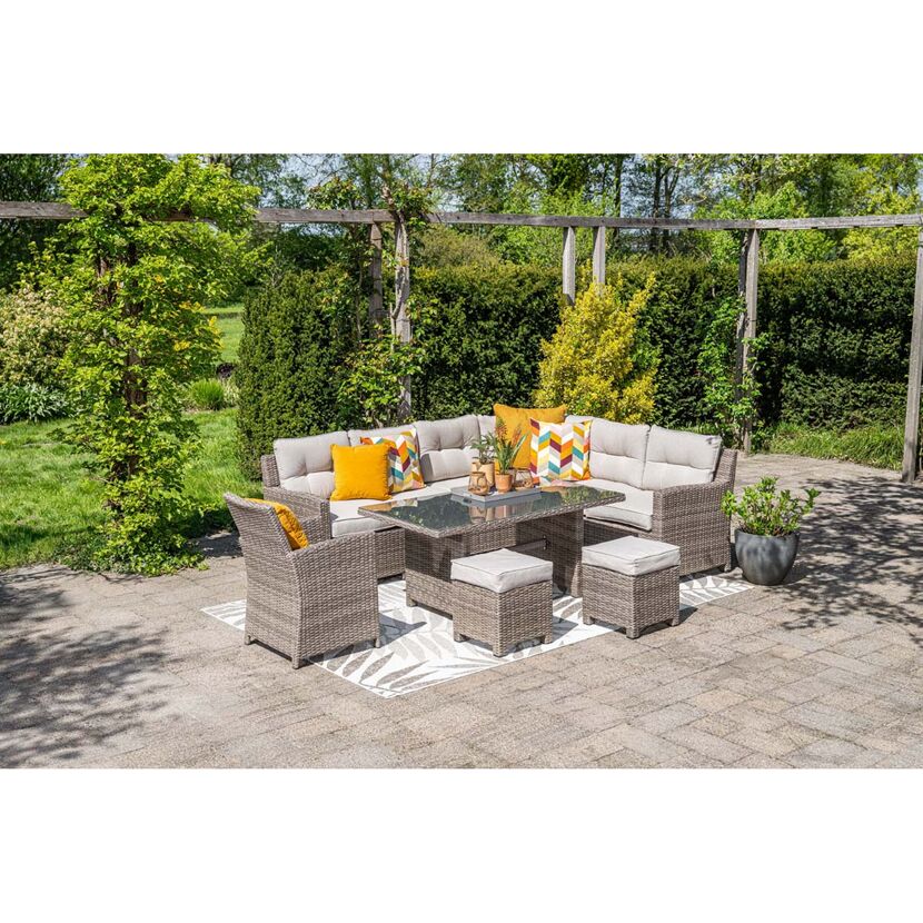 Loungemöbelset 'Blue Bird' Aluminium sand/grau 5-teilig