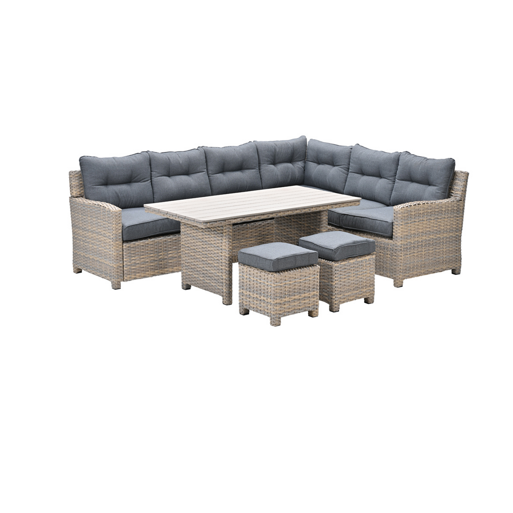 Loungemöbelset 'Seagull' Aluminium schwarz/grau 5-teilig