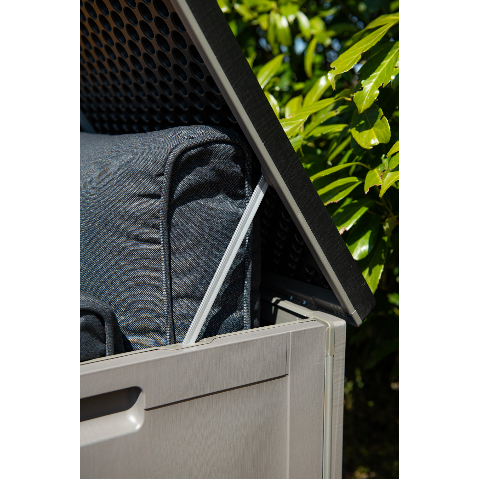 Kissenbox 'Primo' grau/schwarz 146,4 x 61 x 64,4 cm