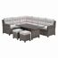Gartenmöbelset 'Blue Bird' Aluminium sand/grau 5-teilig