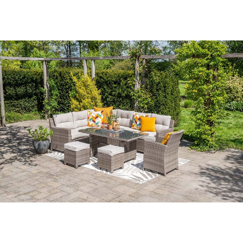Gartenmöbelset 'Blue Bird' Aluminium sand/grau 5-teilig