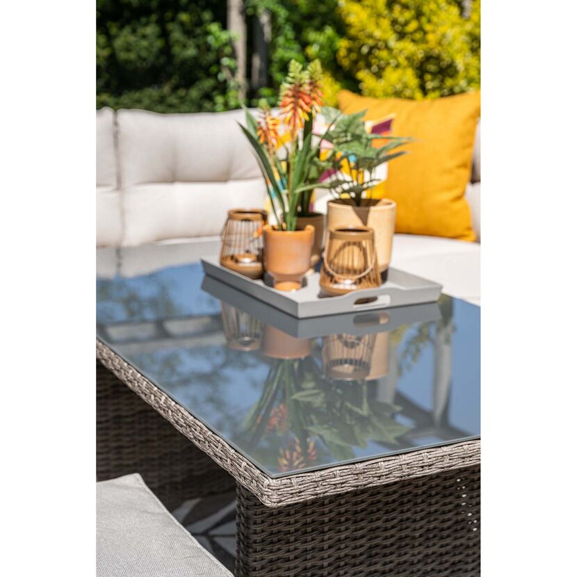 Gartenmöbelset 'Blue Bird' Aluminium sand/grau 5-teilig
