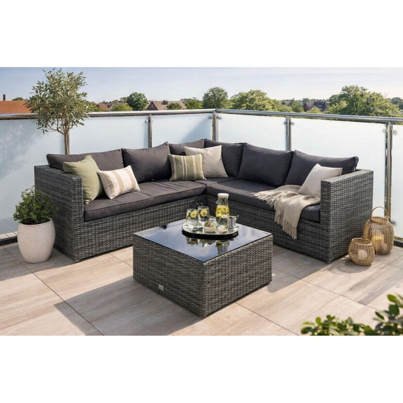 Loungemöbelset 'Montana' Aluminium grau/anthrazit 4-teilig