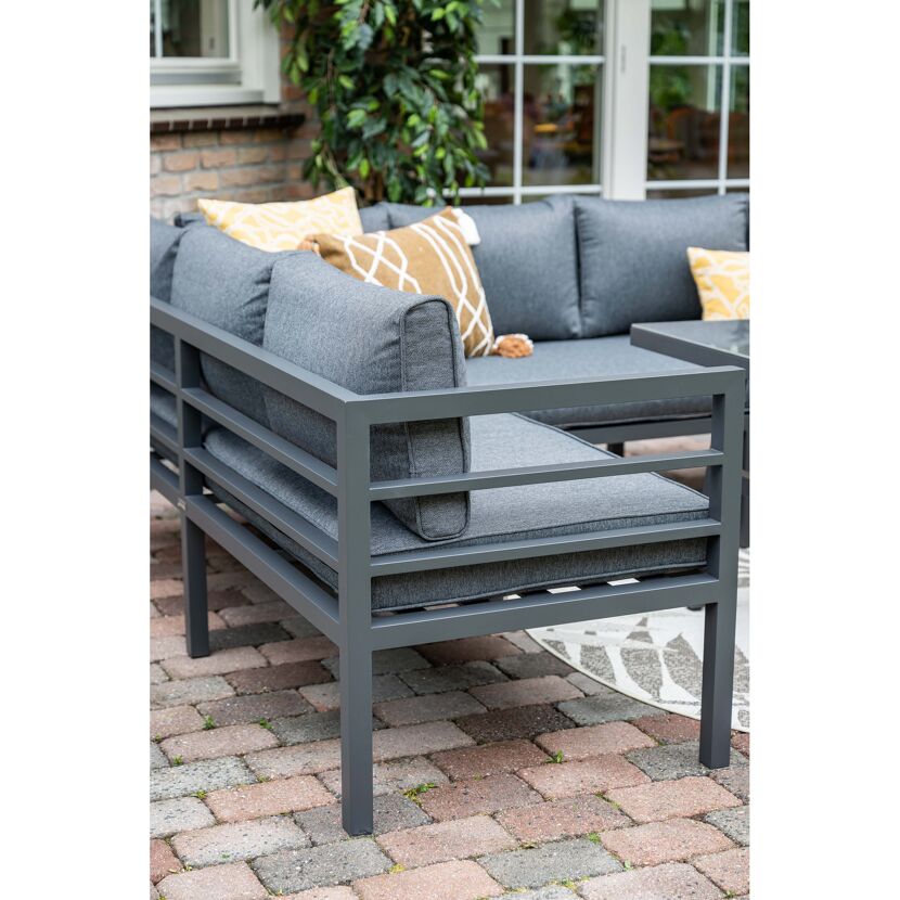 Loungemöbelset 'Bleco' Aluminium schwarz/grau 4-teilig