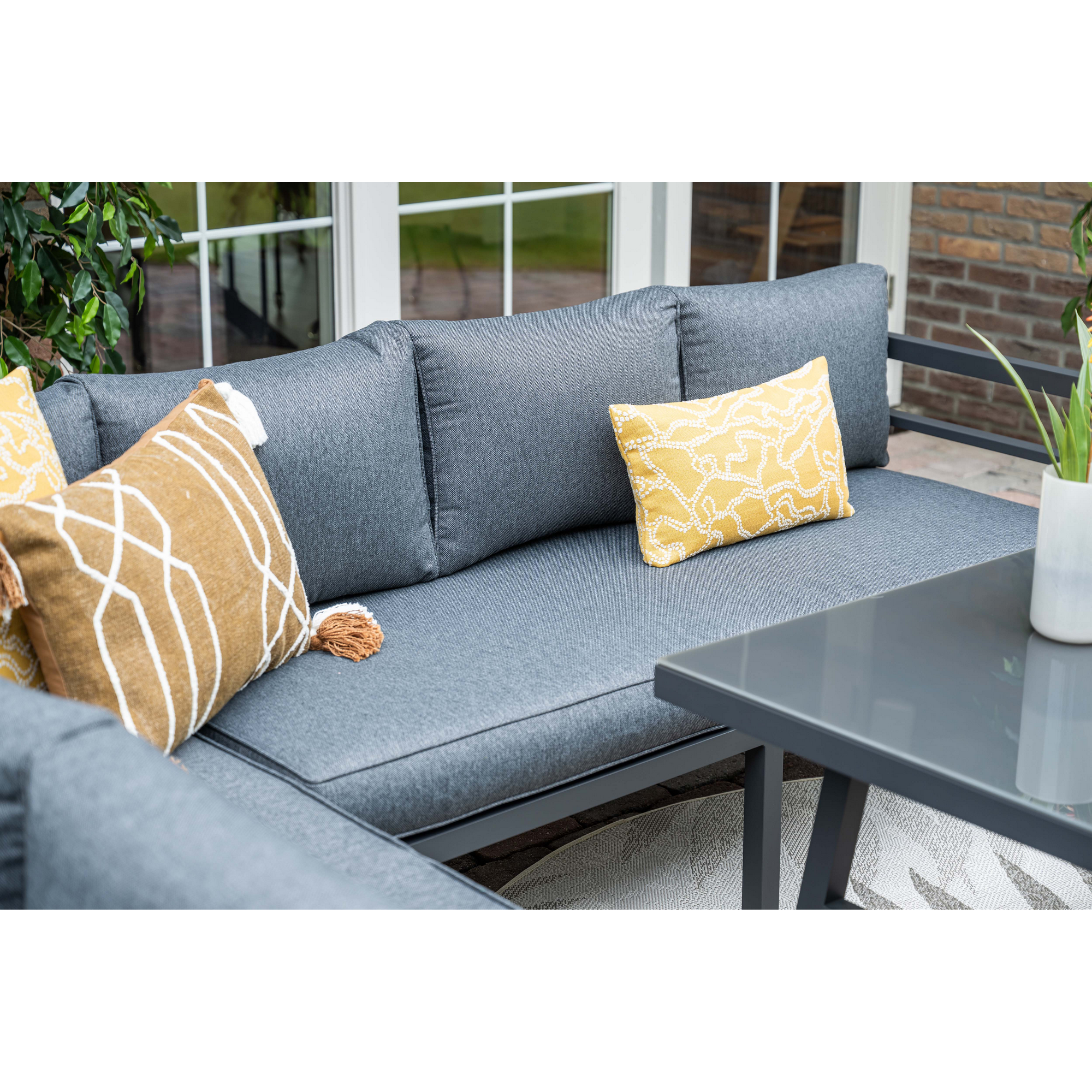 Loungemöbelset 'Bleco' Aluminium schwarz/grau 4-teilig