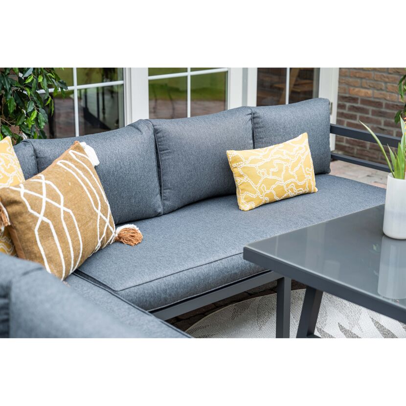 Loungemöbelset 'Bleco' Aluminium schwarz/grau 4-teilig