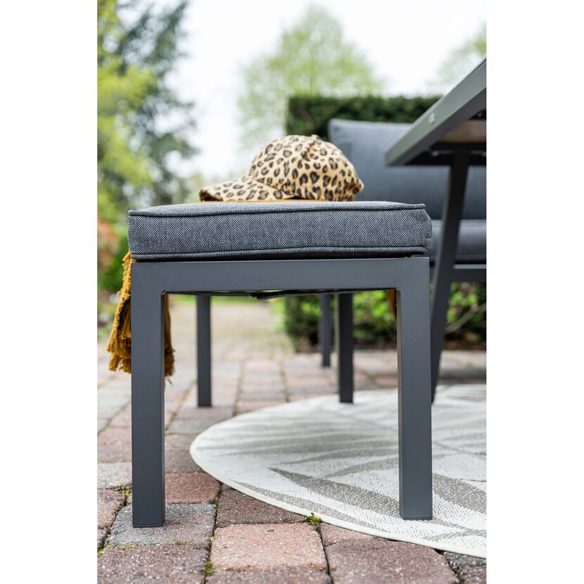 Loungemöbelset 'Bleco' Aluminium schwarz/grau 4-teilig