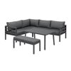 Loungemöbelset 'Bleco' Aluminium schwarz/grau 4-teilig