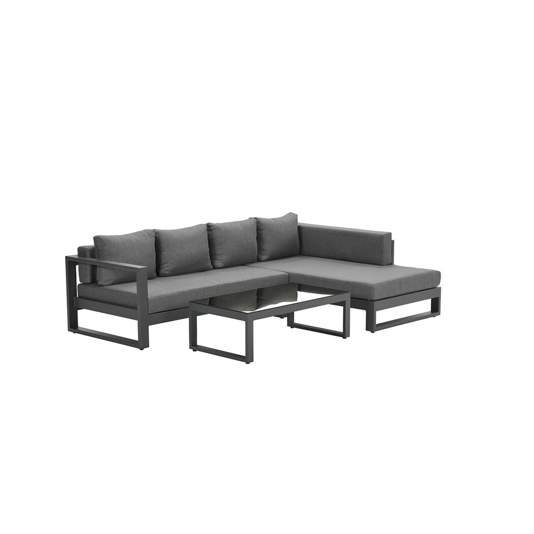 Loungemöbelset 'Esmee' Aluminium grau/anthrazit 3-teilig