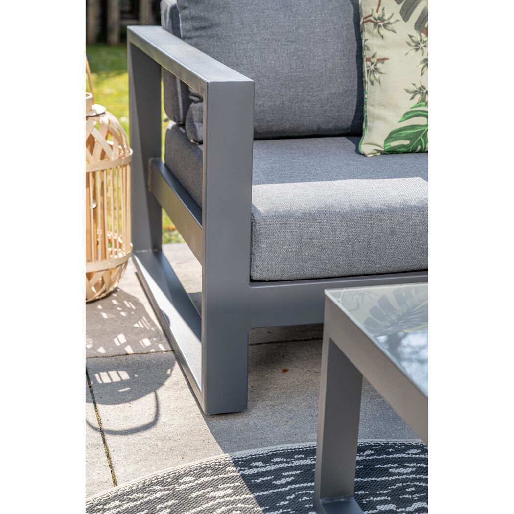 Loungemöbelset 'Esmee' Aluminium grau/anthrazit 3-teilig