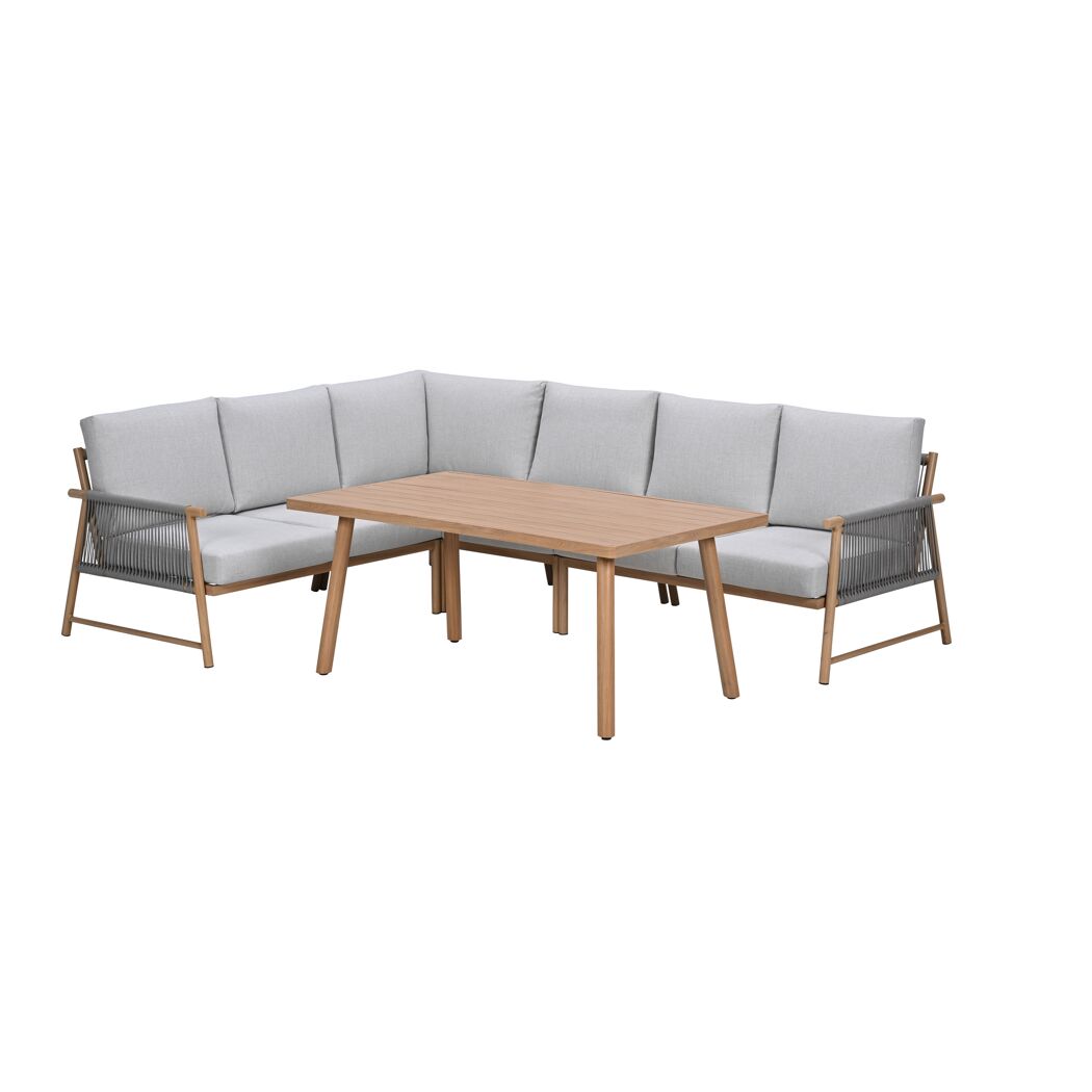 Loungemöbelset 'Bahama' Aluminium hellgrau 5-teilig
