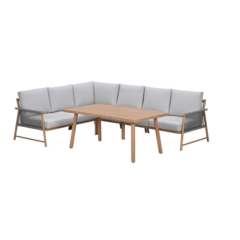 Loungemöbelset 'Bahama' Aluminium hellgrau 5-teilig