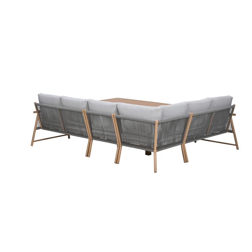 Loungemöbelset 'Bahama' Aluminium hellgrau 5-teilig