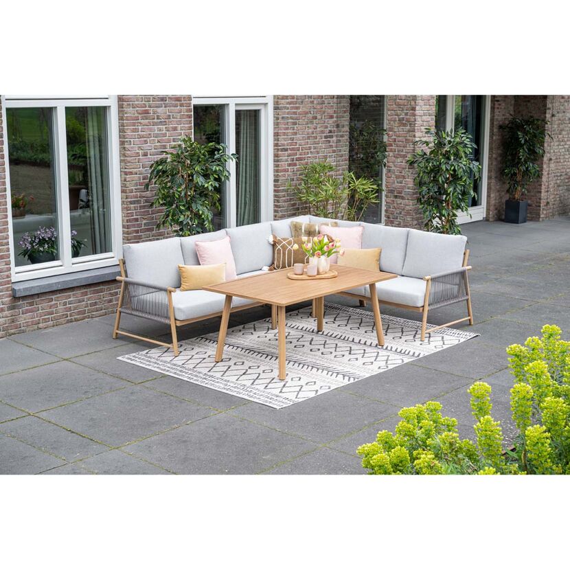 Loungemöbelset 'Bahama' Aluminium hellgrau 5-teilig