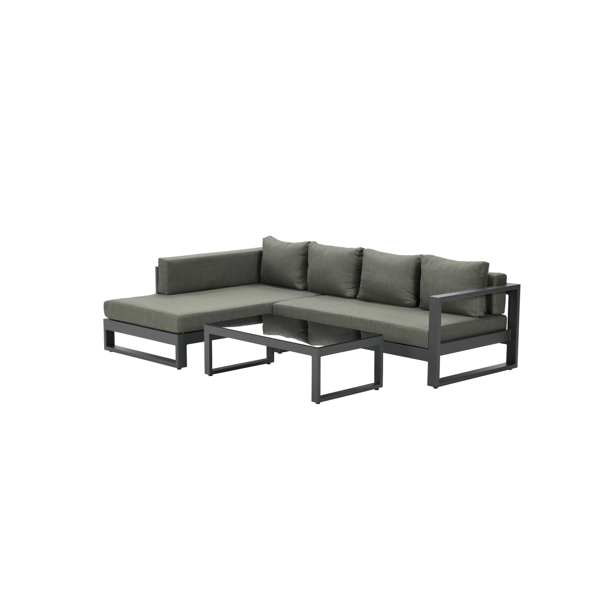 Loungemöbelset 'Esmee' Aluminium grau/anthrazit 3-teilig