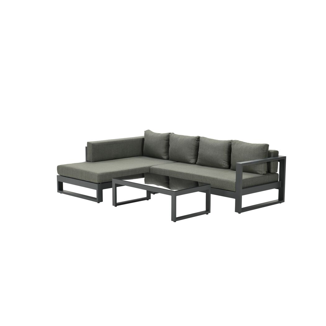 Loungemöbelset 'Esmee' Aluminium grau/anthrazit 3-teilig
