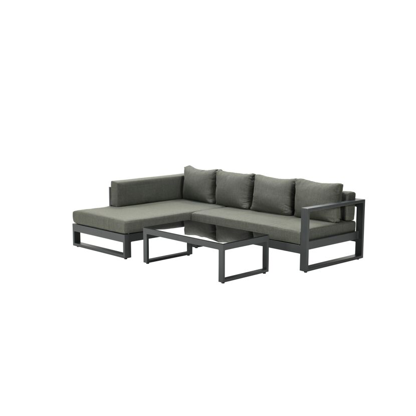 Loungemöbelset 'Esmee' Aluminium grau/anthrazit 3-teilig