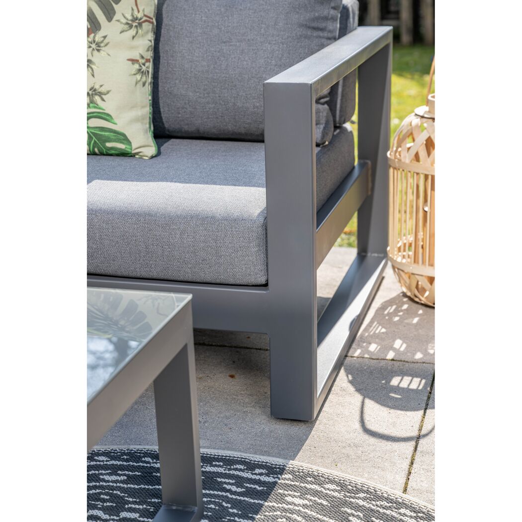 Loungemöbelset 'Esmee' Aluminium grau/anthrazit 3-teilig