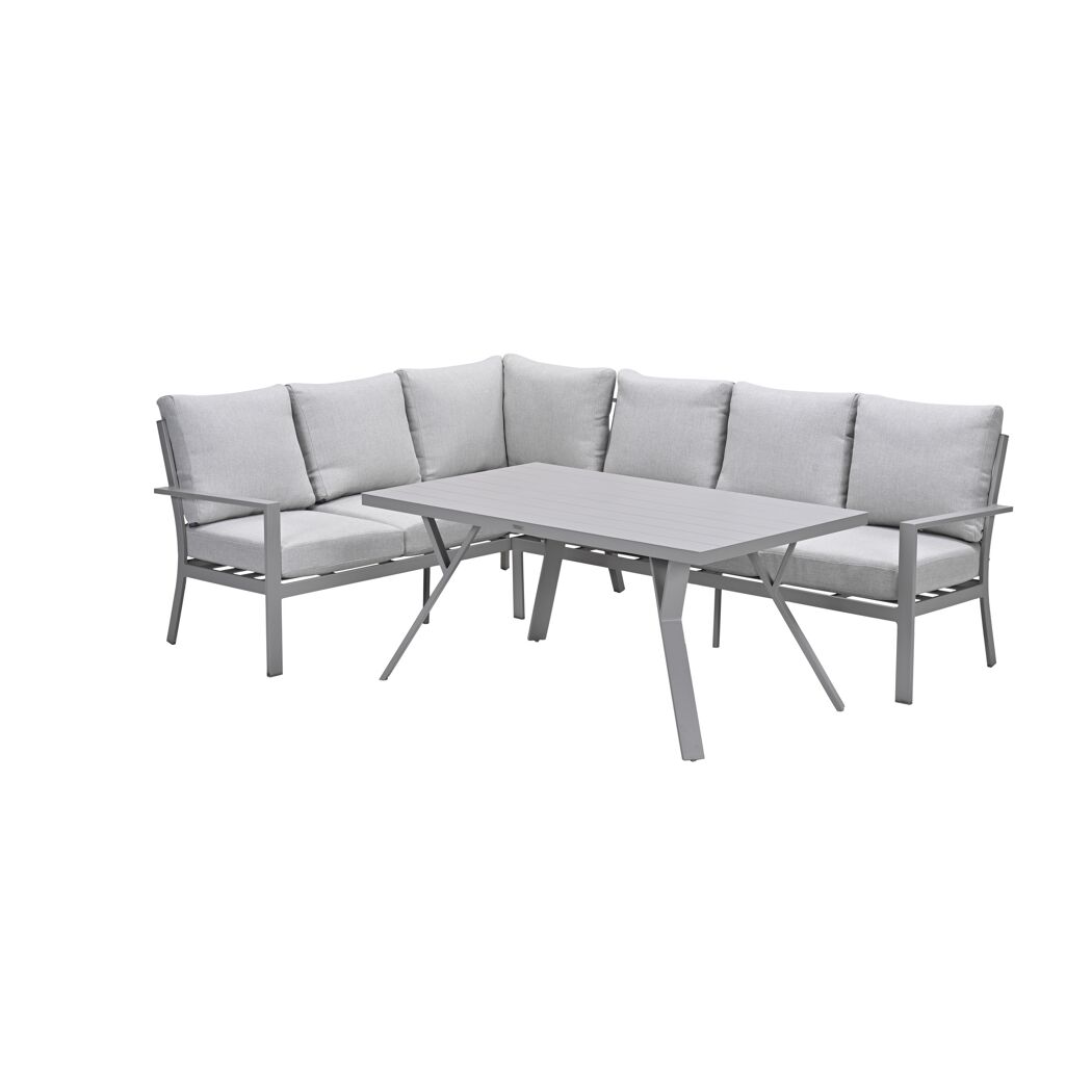 Loungemöbelset 'Sergio' Aluminium hellgrau 3-teilig