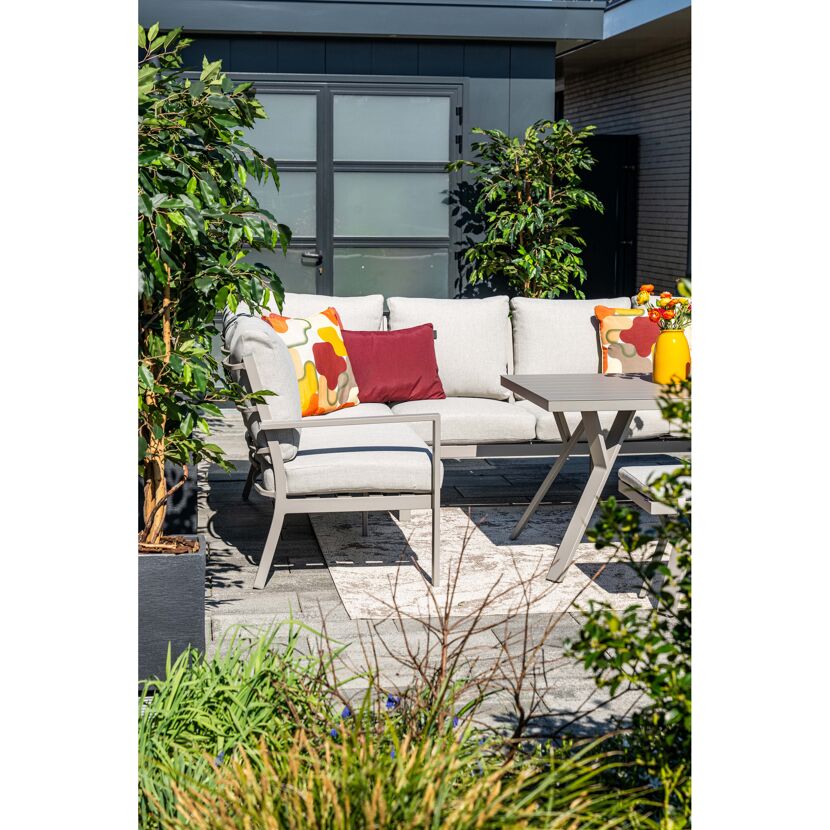 Loungemöbelset 'Sergio' Aluminium hellgrau 3-teilig