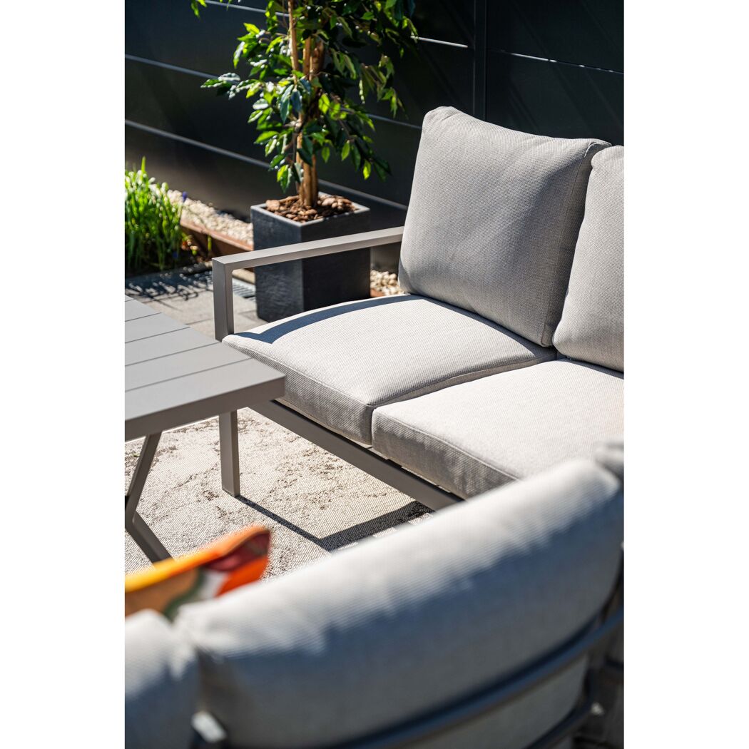 Loungemöbelset 'Sergio' Aluminium hellgrau 3-teilig