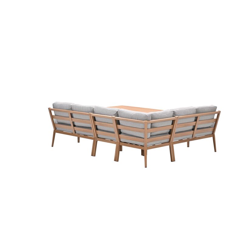 Loungemöbelset 'Sardinia' Aluminium grau/sand 5-teilig