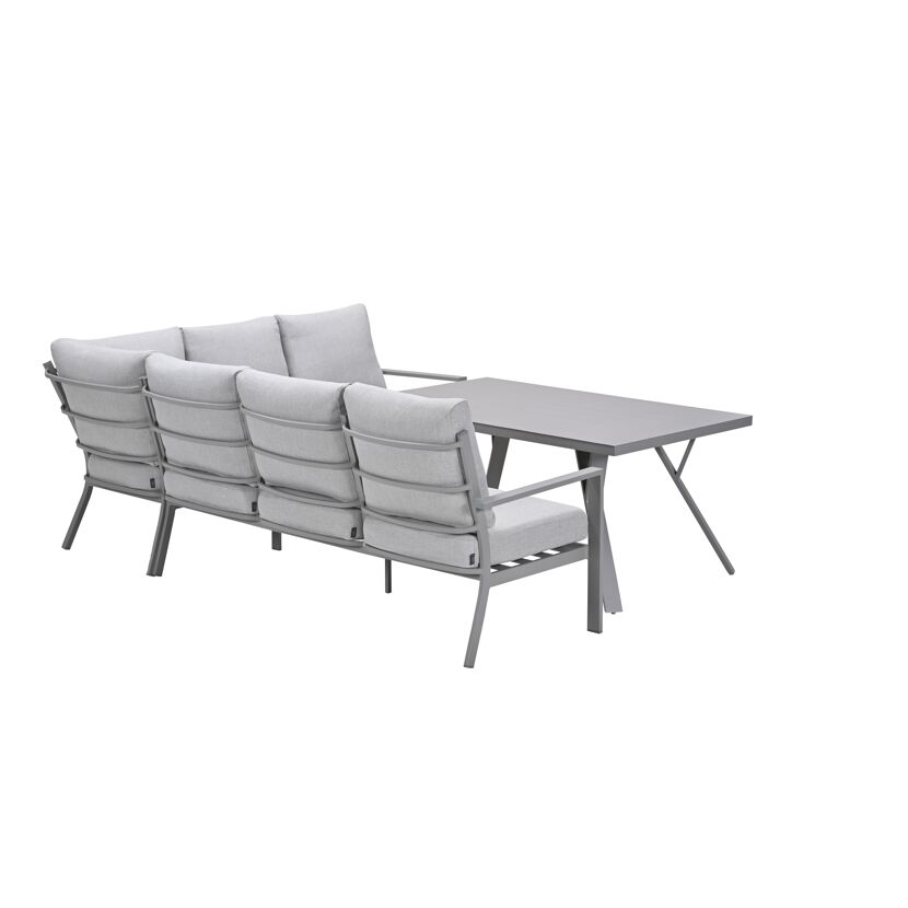 Loungemöbelset 'Sergio' Aluminium hellgrau 3-teilig