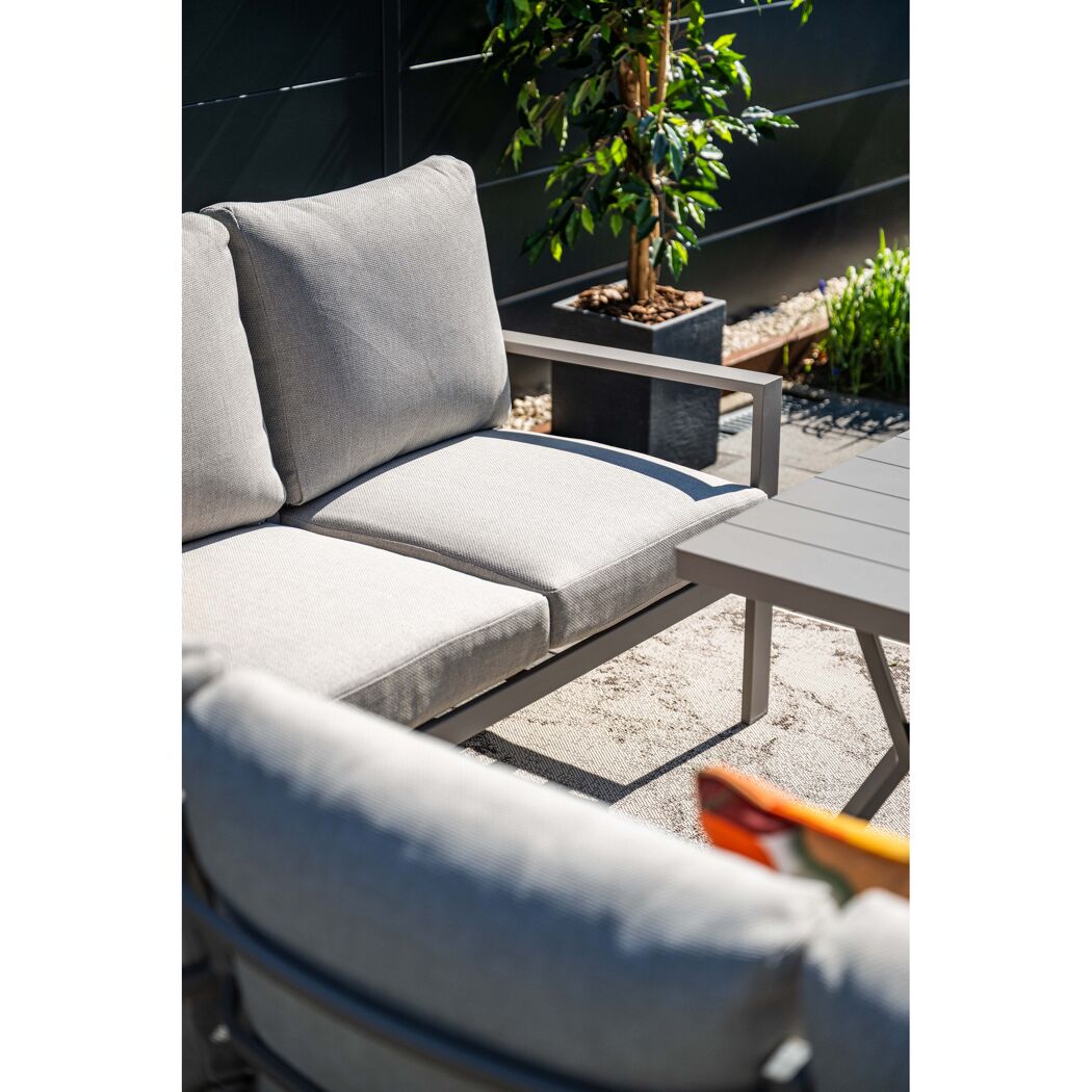 Loungemöbelset 'Sergio' Aluminium hellgrau 3-teilig