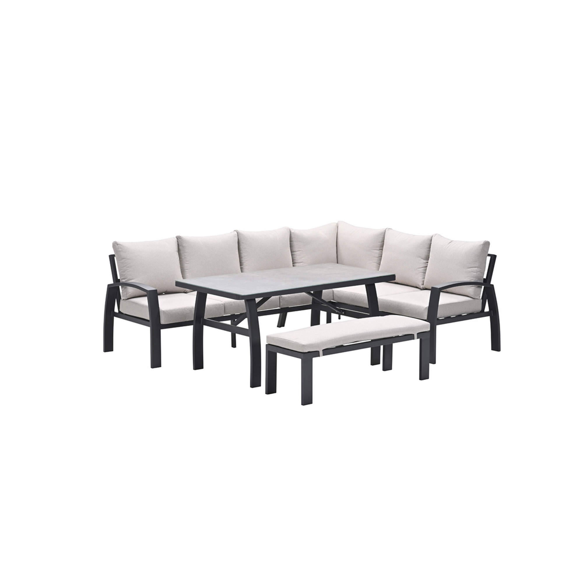 Loungemöbelset 'Vasano' Aluminium sand/grau 4-teilig
