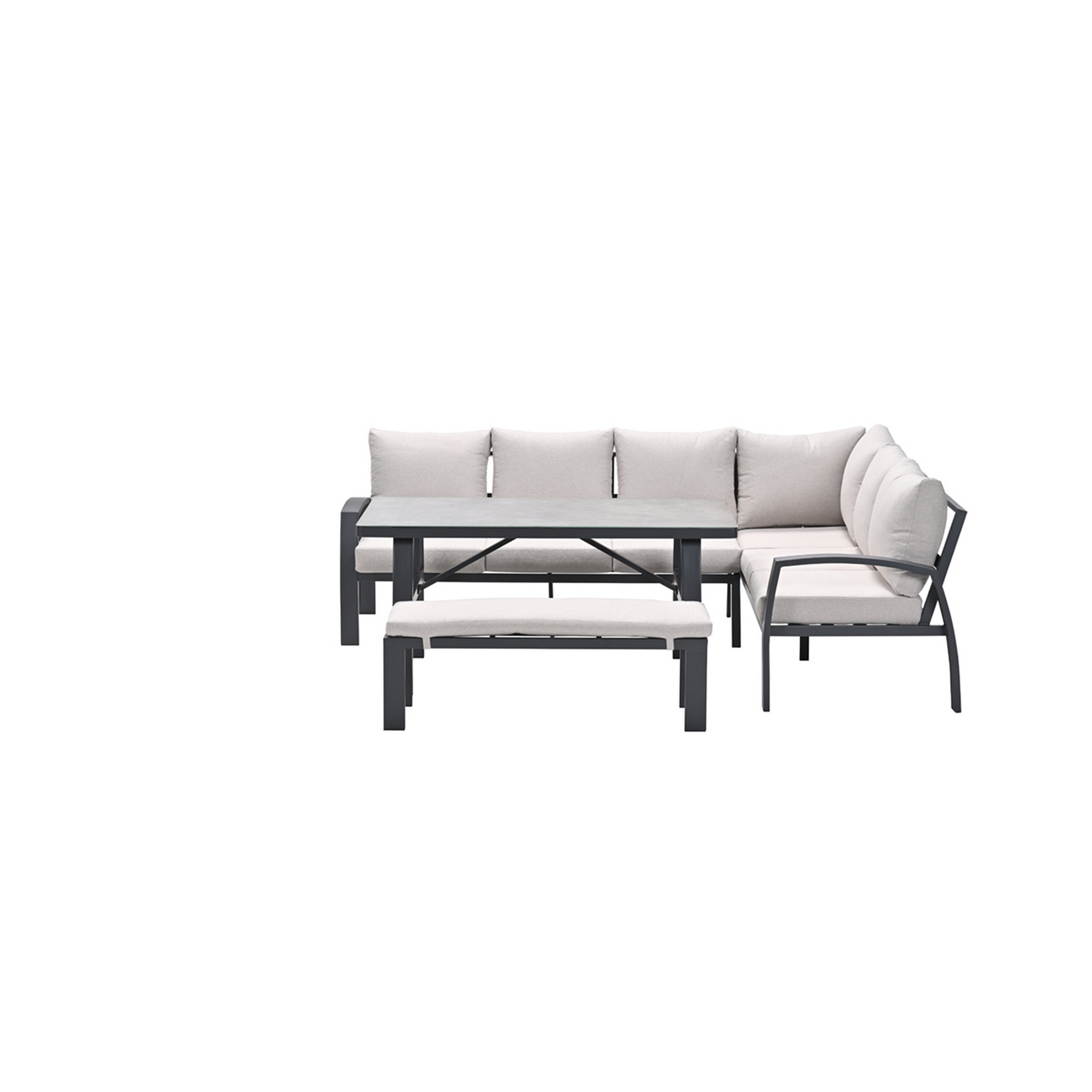 Loungemöbelset 'Vasano' Aluminium sand/grau 4-teilig