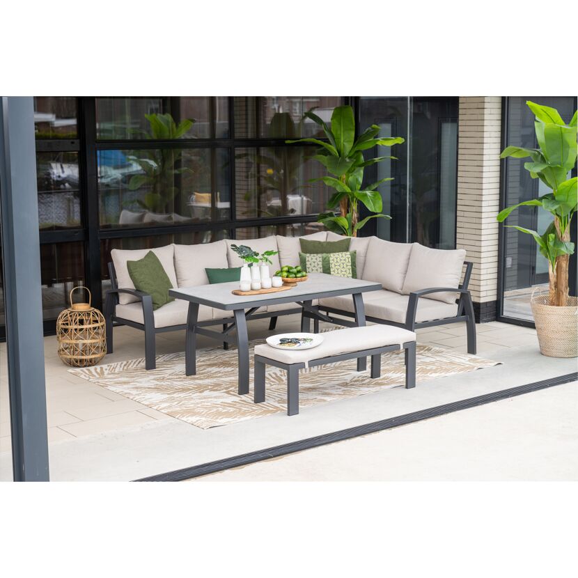 Loungemöbelset 'Vasano' Aluminium sand/grau 4-teilig