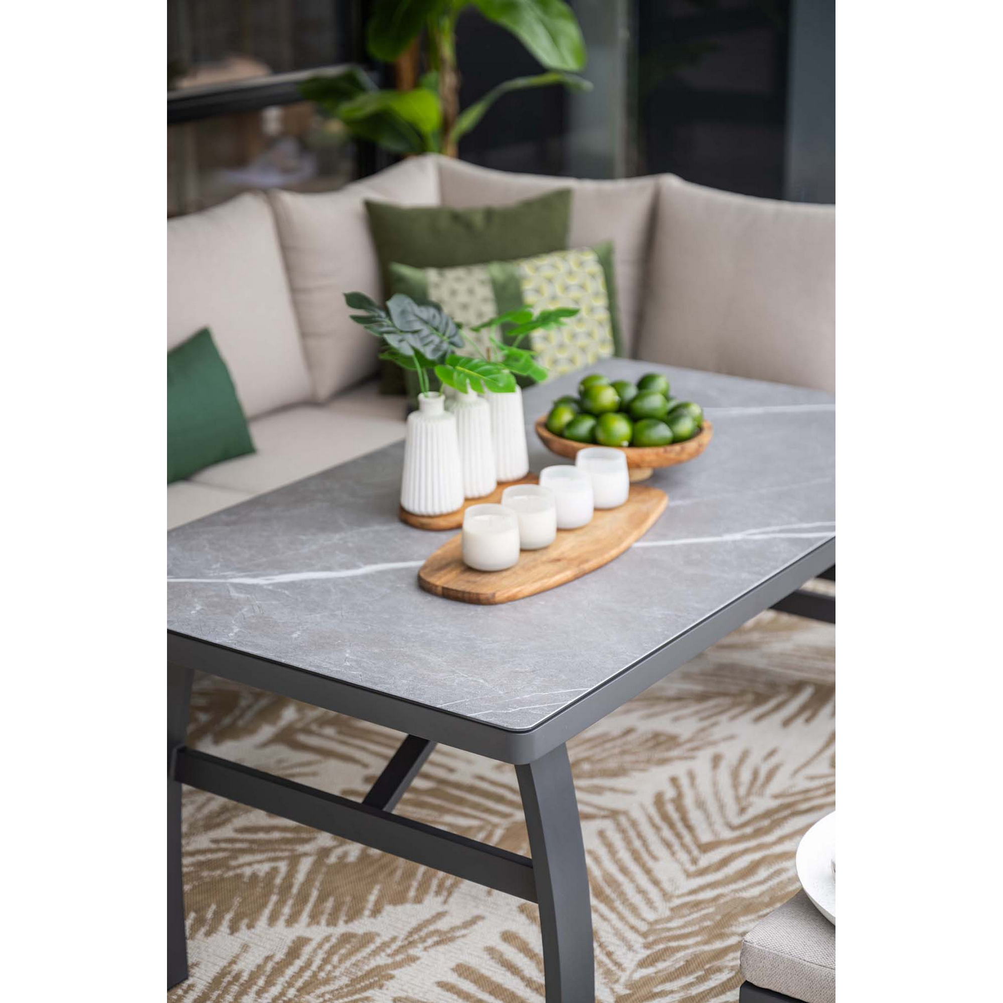Loungemöbelset 'Vasano' Aluminium sand/grau 4-teilig