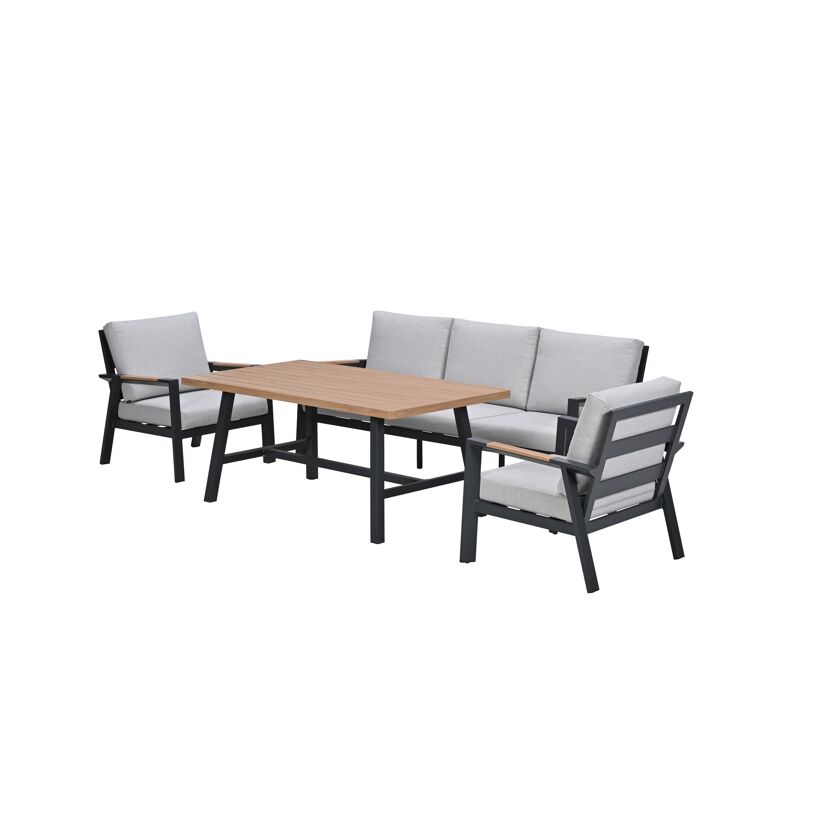Loungemöbelset 'Elati' Aluminium hellgrau 4-teilig