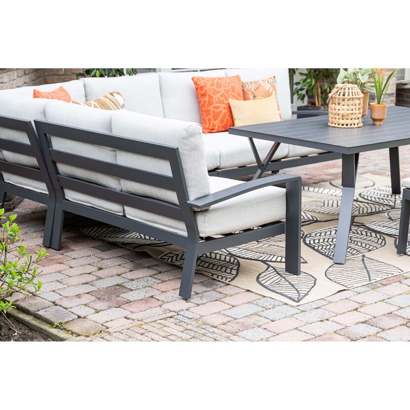 Loungemöbelset 'Rondo' Aluminum hellgrau 6-teilig