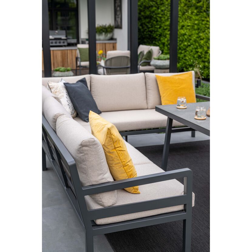Loungemöbelset 'Corsica' Aluminium sand/grau 4-teilig