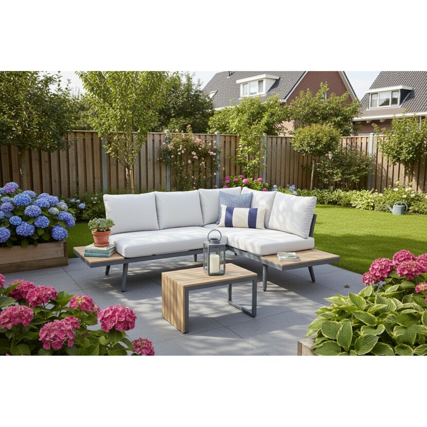Loungemöbelset 'Forro' Aluminium grau 3-teilig