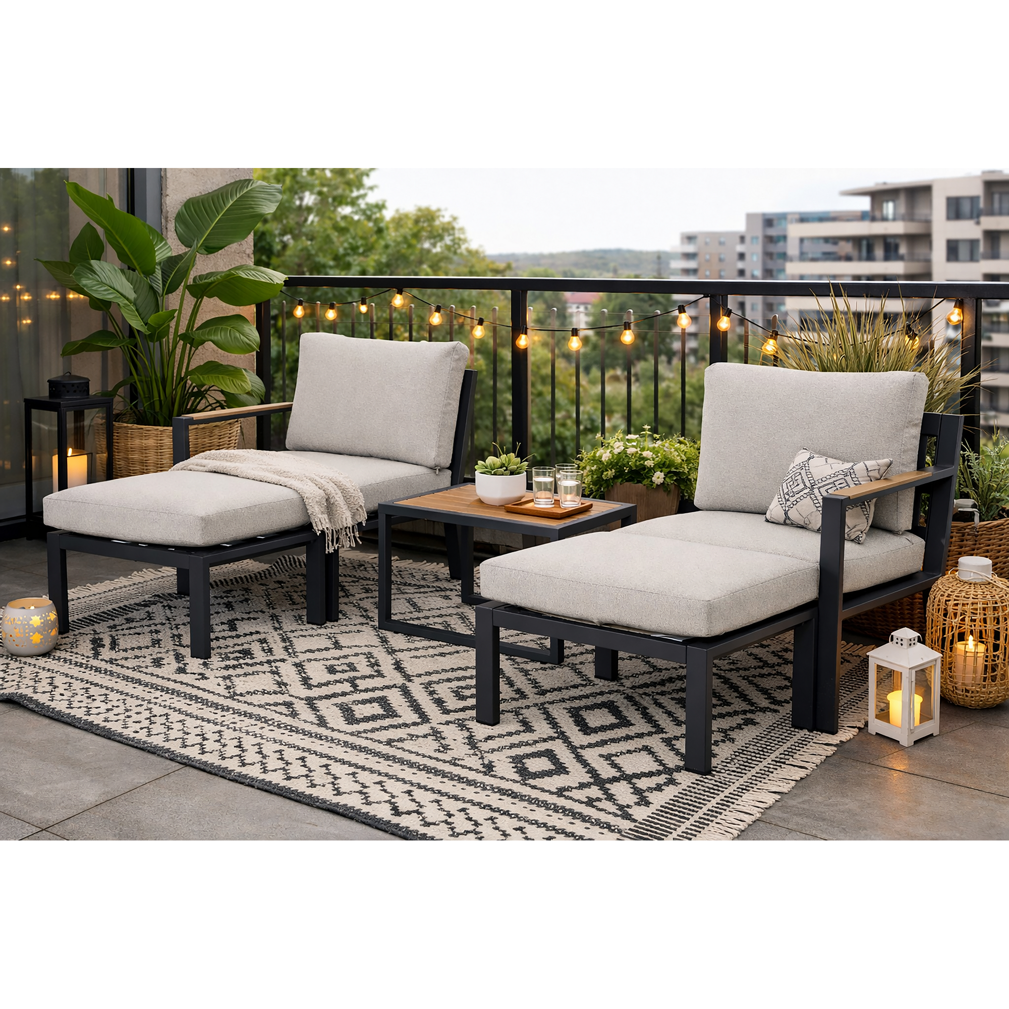 Loungemöbelset 'Cinto' Aluminium sand/grau 5-teilig