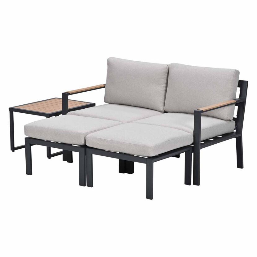 Loungemöbelset 'Cinto' Aluminium sand/grau 5-teilig