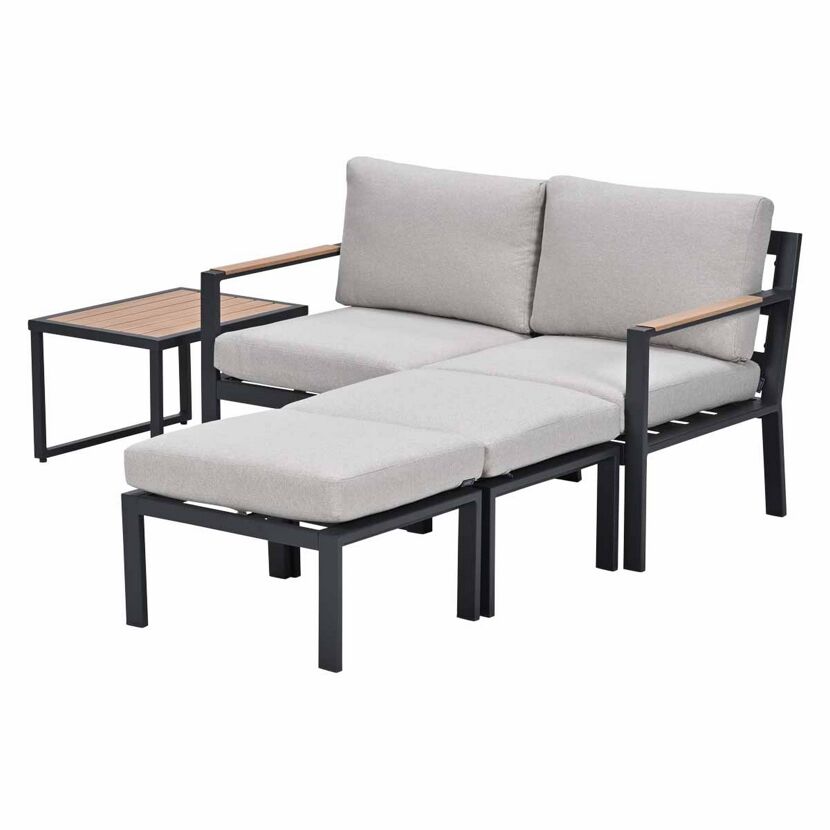Loungemöbelset 'Cinto' Aluminium sand/grau 5-teilig