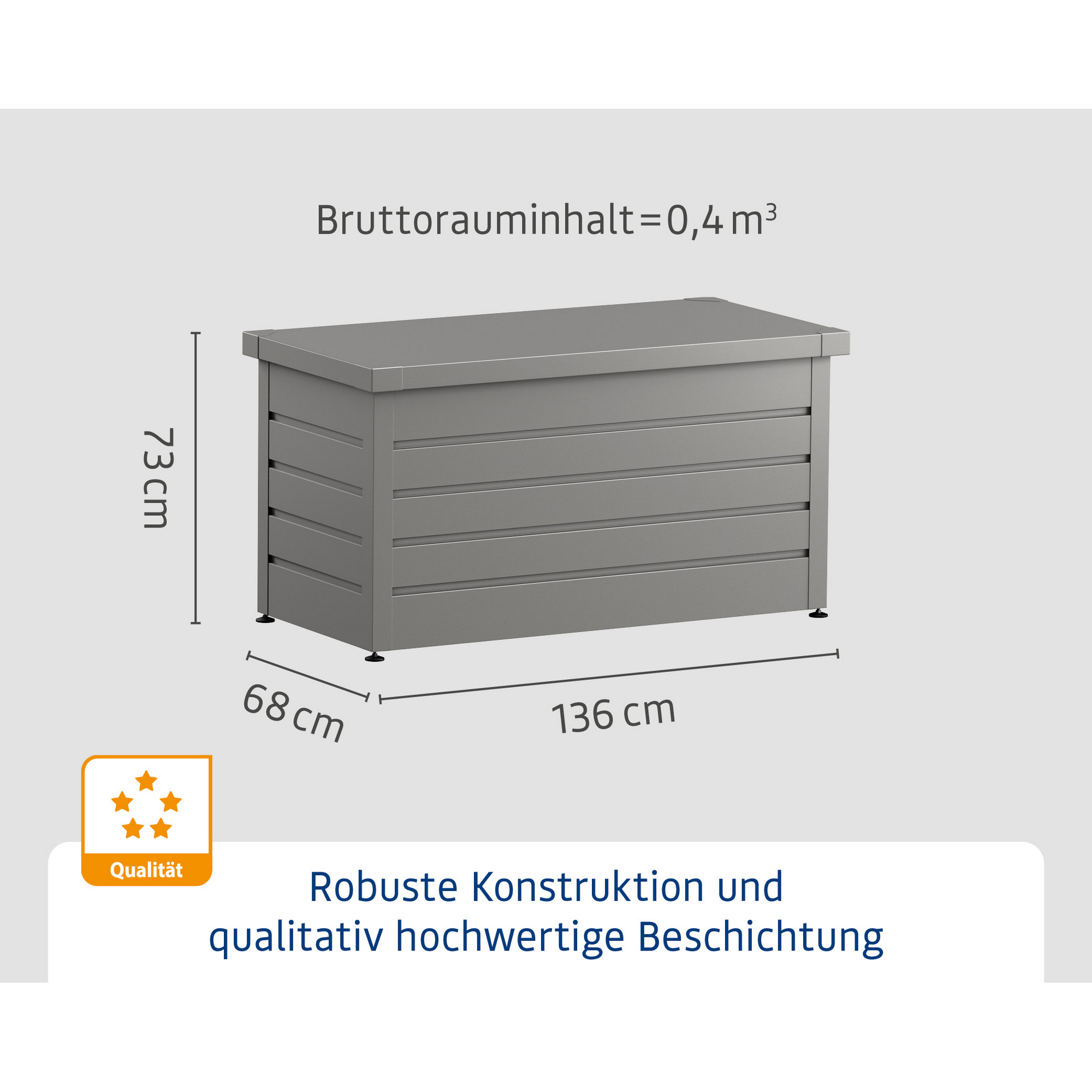 Gartenbox 'Euroline' Stahl/Metall 136 x 72,5 x 67,2 cm