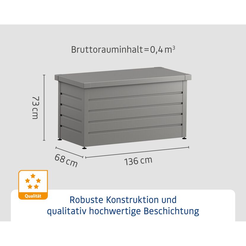Gartenbox 'Euroline' Stahl/Metall 136 x 72,5 x 67,2 cm