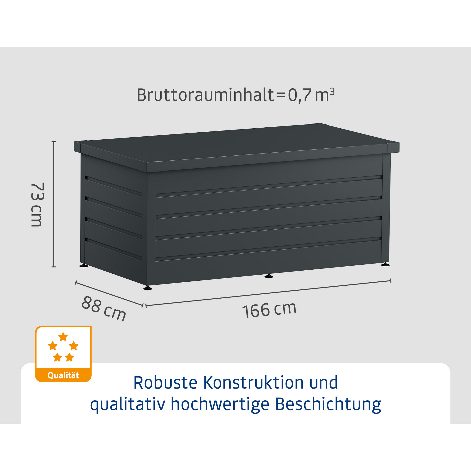 Gartenbox 'Euroline' Stahl/Metall 166 x 72,5 x 87,2 cm